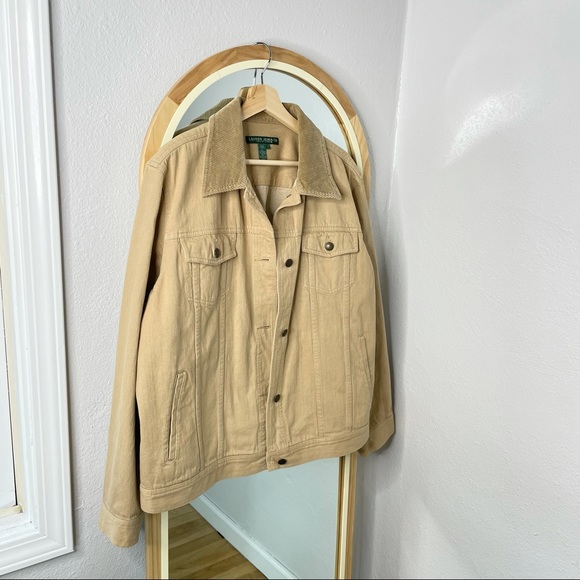 Ralph Lauren Jeans Co tan jean jacket with corduroy collar